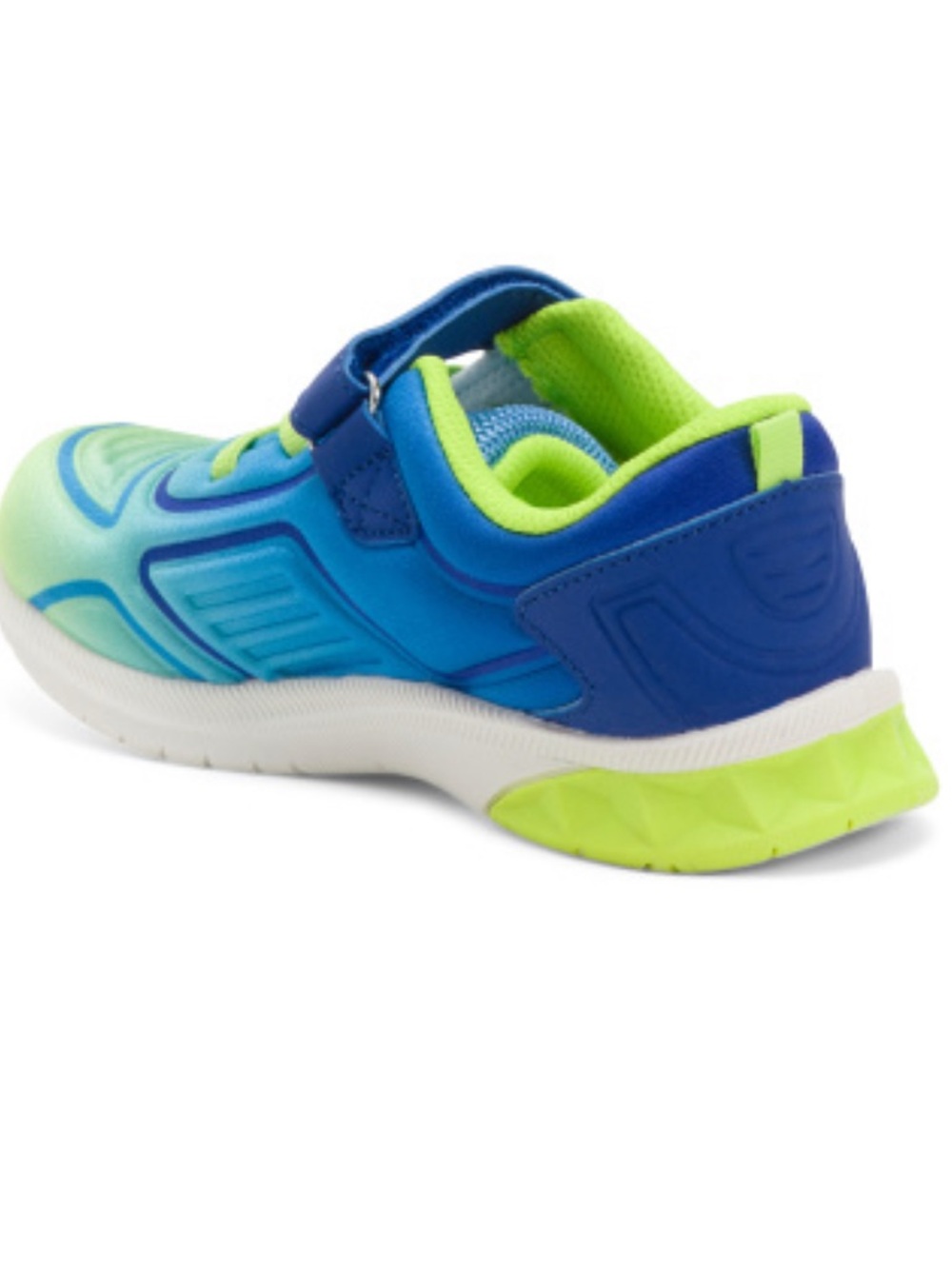 Stride Rite Blue and Lime Green Baby Athletic Sneaker with Hook-and-Loop Strap - Picture 3 of 4